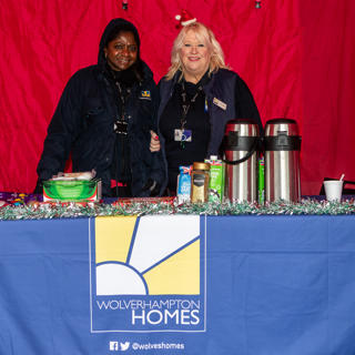 Two team members support the fire safety exercise 