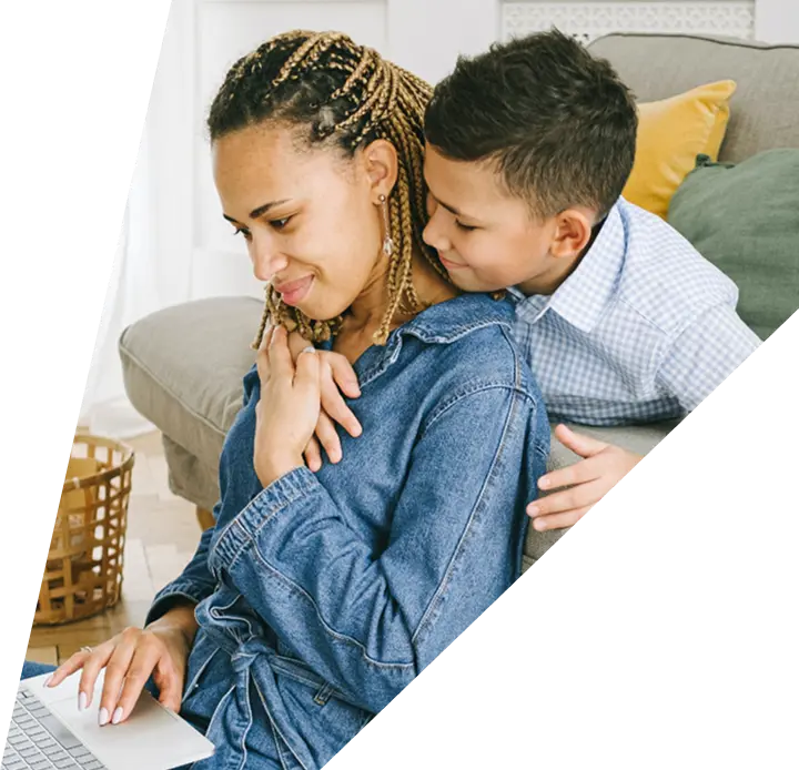 Mother And Child With Laptop
