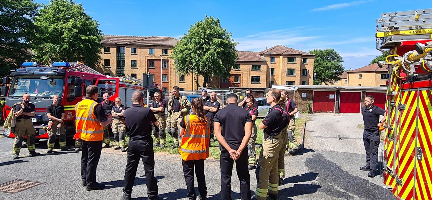 Station Commander James White briefing his crew