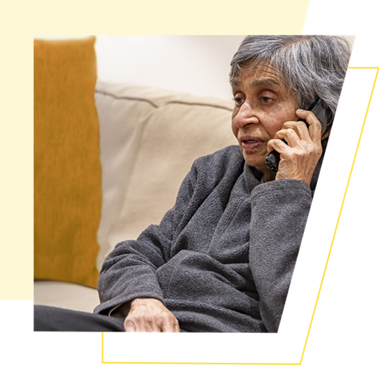 elderly lady on phone