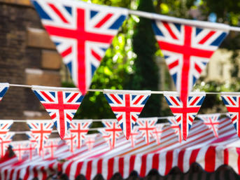 Union flag bunting to celebrate the Queen's jubilee