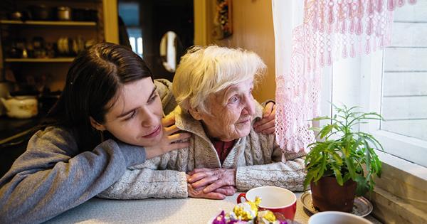 Elderly Woman And Grandchild