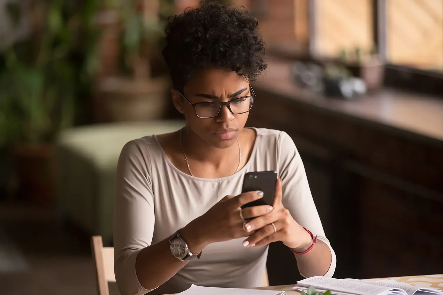 Person looking at mobile