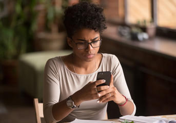 Person looking at mobile