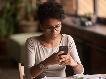 Person looking at mobile