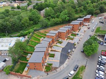 Aerial shot of newly built homes in Heath Town