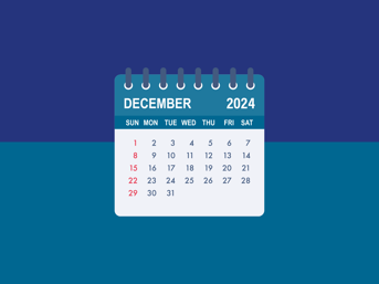 Graphic of the December 2024 calendar