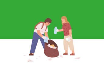 Community litter picking illustration