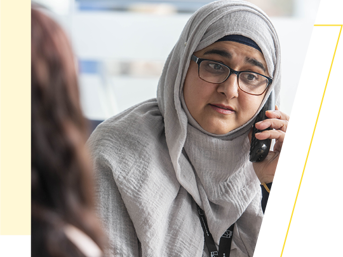 A Wolverhampton Homes team member on the phone
