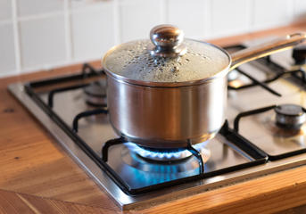 Pan on a gas hob