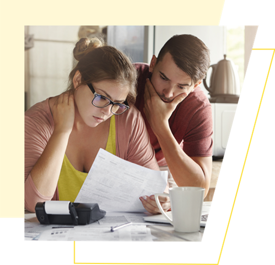Couple looking at letter