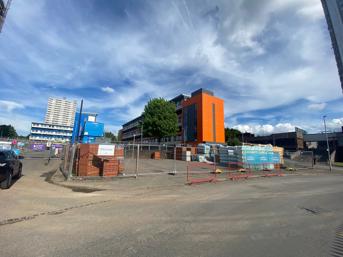 Building site, fenced off