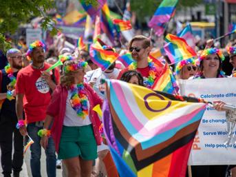 Wolverhampton Homes team members in the Wolverhampton Pride march