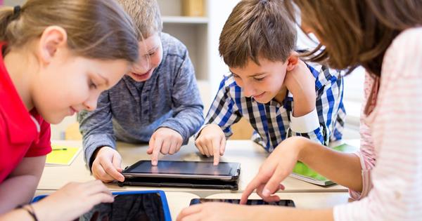 Children on their computers