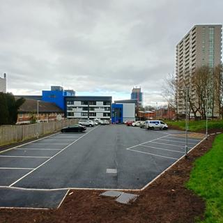 New car park area at Longfield House