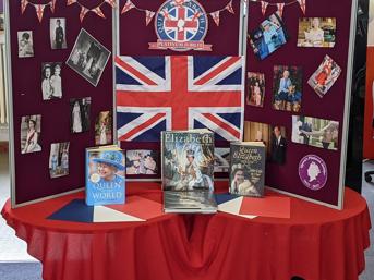 A display of books for the Queen's jubilee