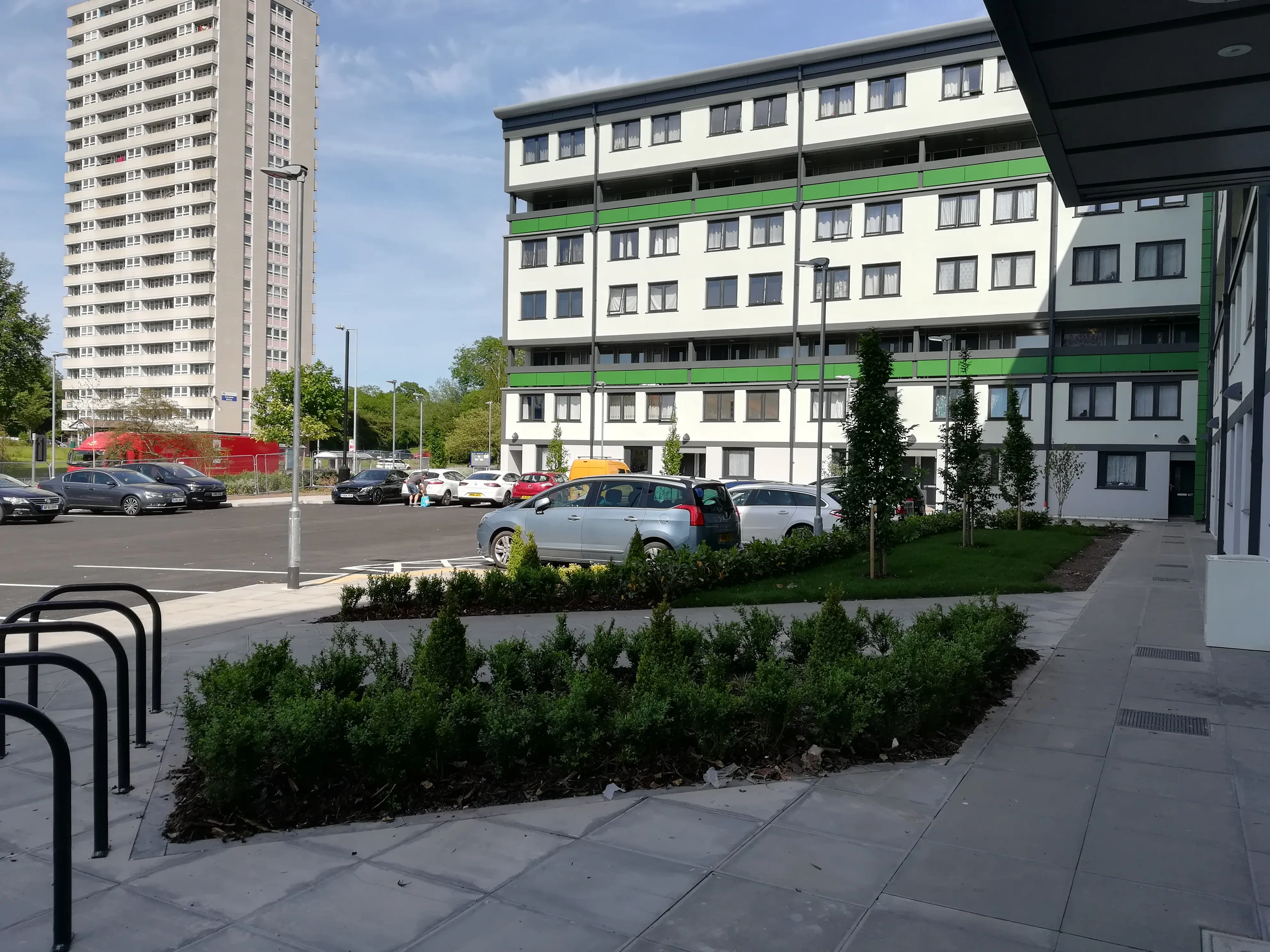A view of the one of the new car parks