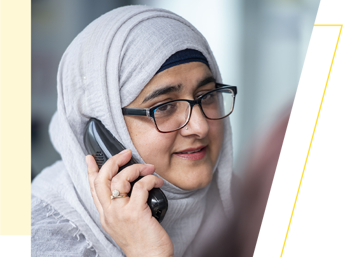 A Wolverhampton Homes team member on the phone